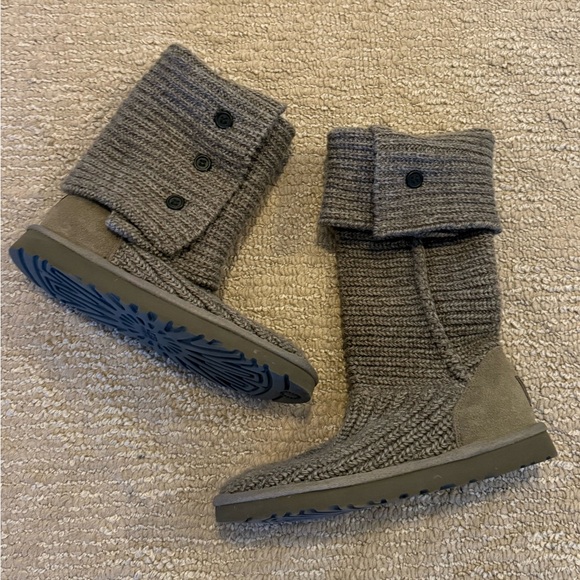 UGG Cardy Gray Knit Button Boots - Picture 6 of 7